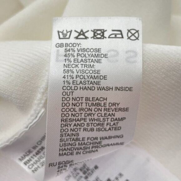 Reiss Charlotte Flippy Knitted Ruffle Hem Fit & Flare Mini Sweater Dress White L - Picture 9 of 15